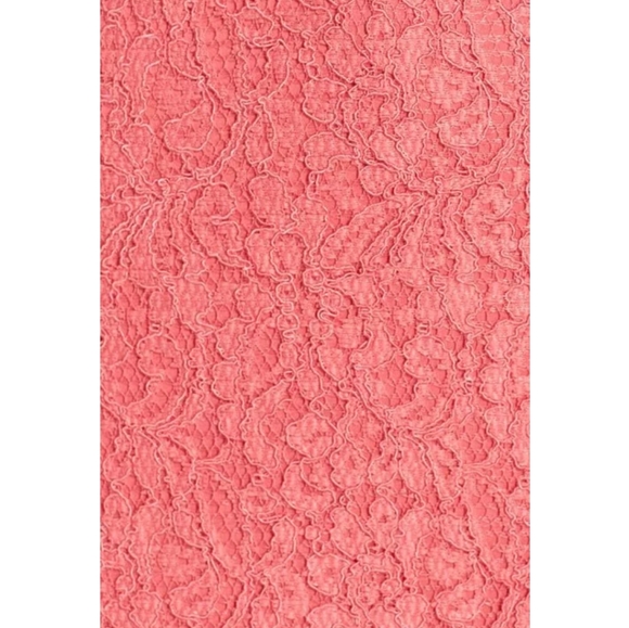 ADRIANNA PAPELL LACE FAUX WRAP CORAL SHEATH DRESS Size 4 - Picture 5 of 11